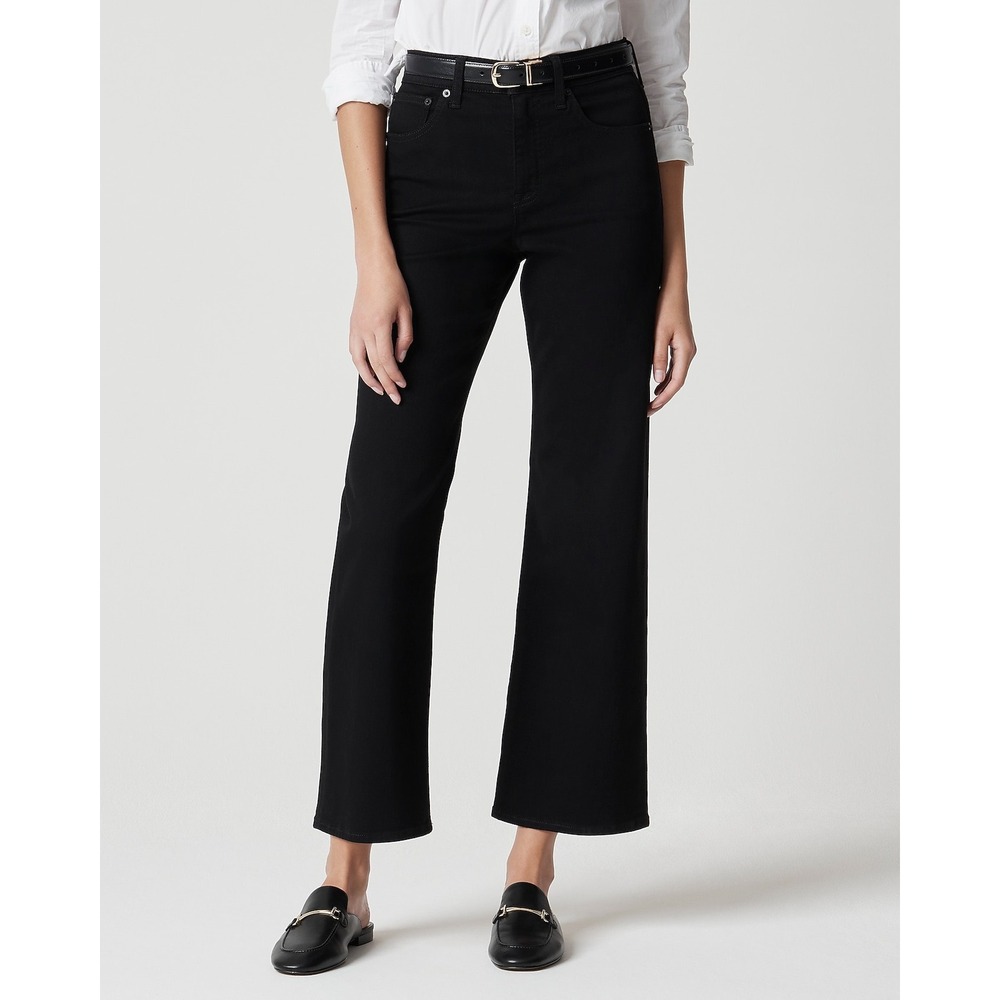 J.Crew Wide-Leg Crop Jeans Black High Rise Size 26 Denim Pants